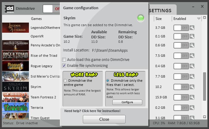 Dimmdrive :: Gaming Ramdrive @ 10,000+ MB/s